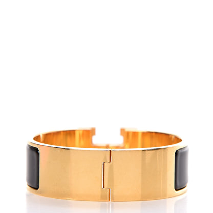Hermes Enamel Wide Clic Clac H Bracelet GM Black 3 of 5