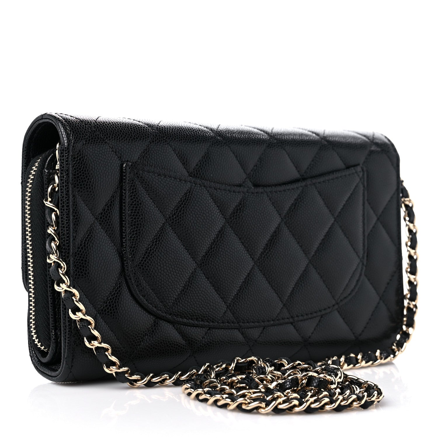 Chanel Caviar Quilted Phone Holder Wallet on Removable Chain Black 4 of 13