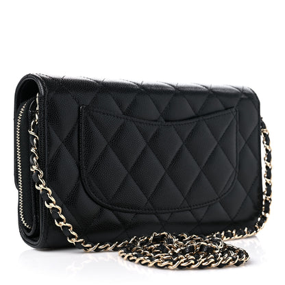 Chanel Caviar Quilted Phone Holder Wallet on Removable Chain Black 4 of 13