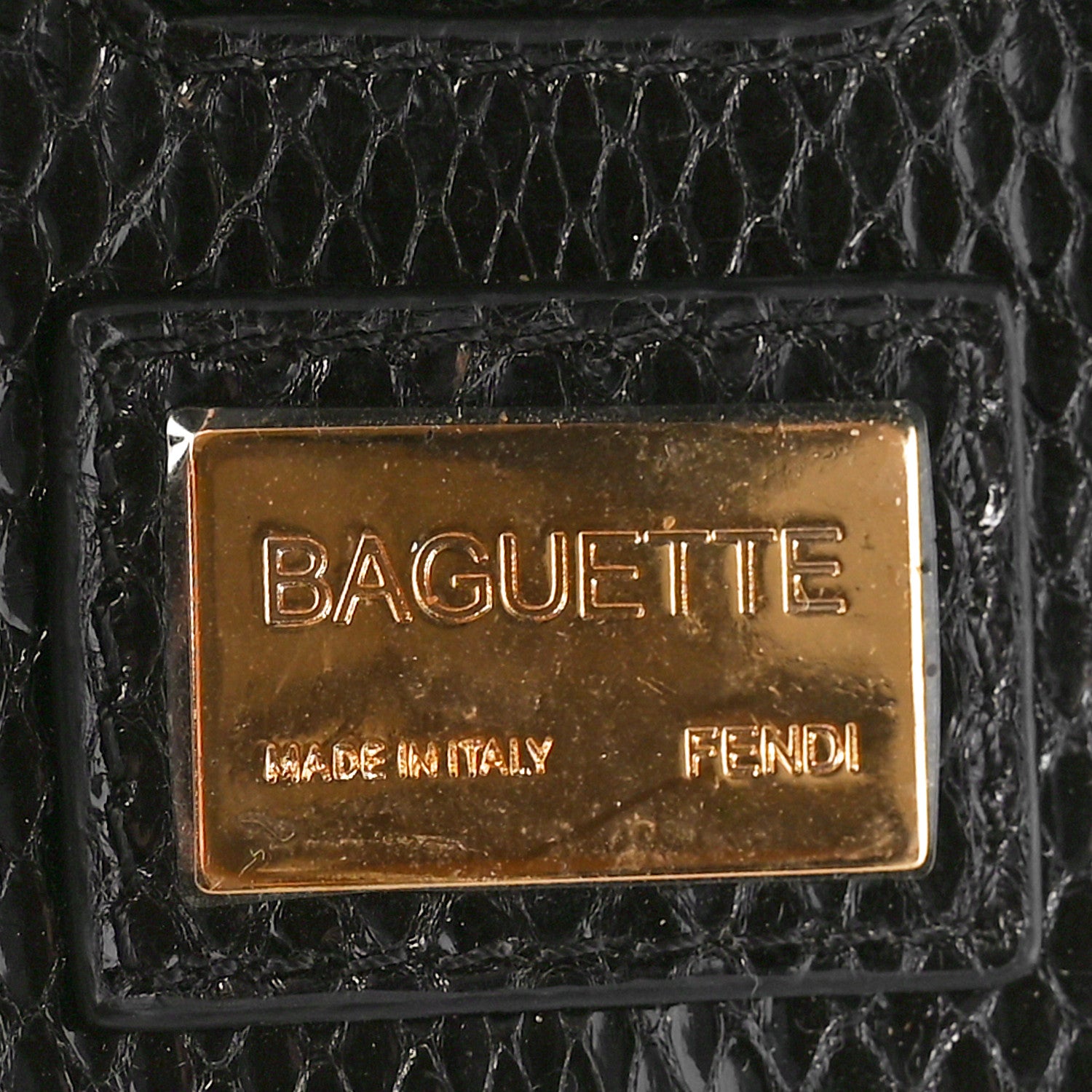 Fendi Snakeskin Beaded Embroidered Tortoise Baguette Black Multicolor 6 of 10