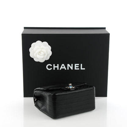 Chanel Lambskin Chevron Quilted Mini Square Flap Black 4 of 9