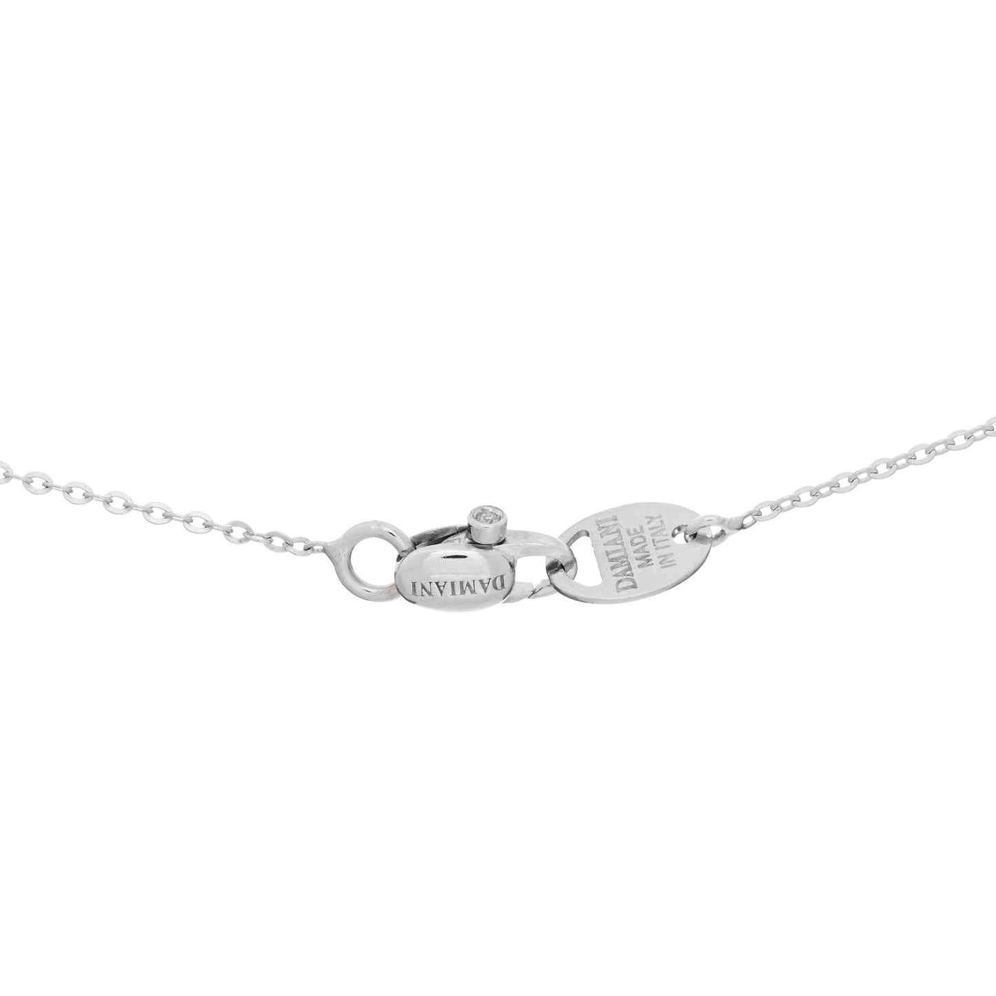 18K White Gold Diamond Ruby Small Belle Epoque Heart Pendant Necklace