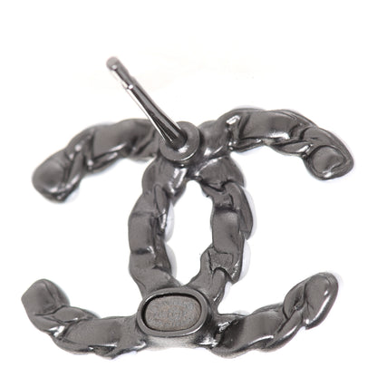 Chanel Lambskin Chain CC Earrings Silver Grey 4 of 5