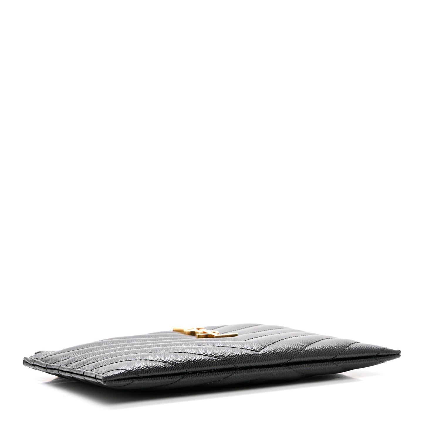 Grain De Poudre Chevron Monogram Bill Pouch Black