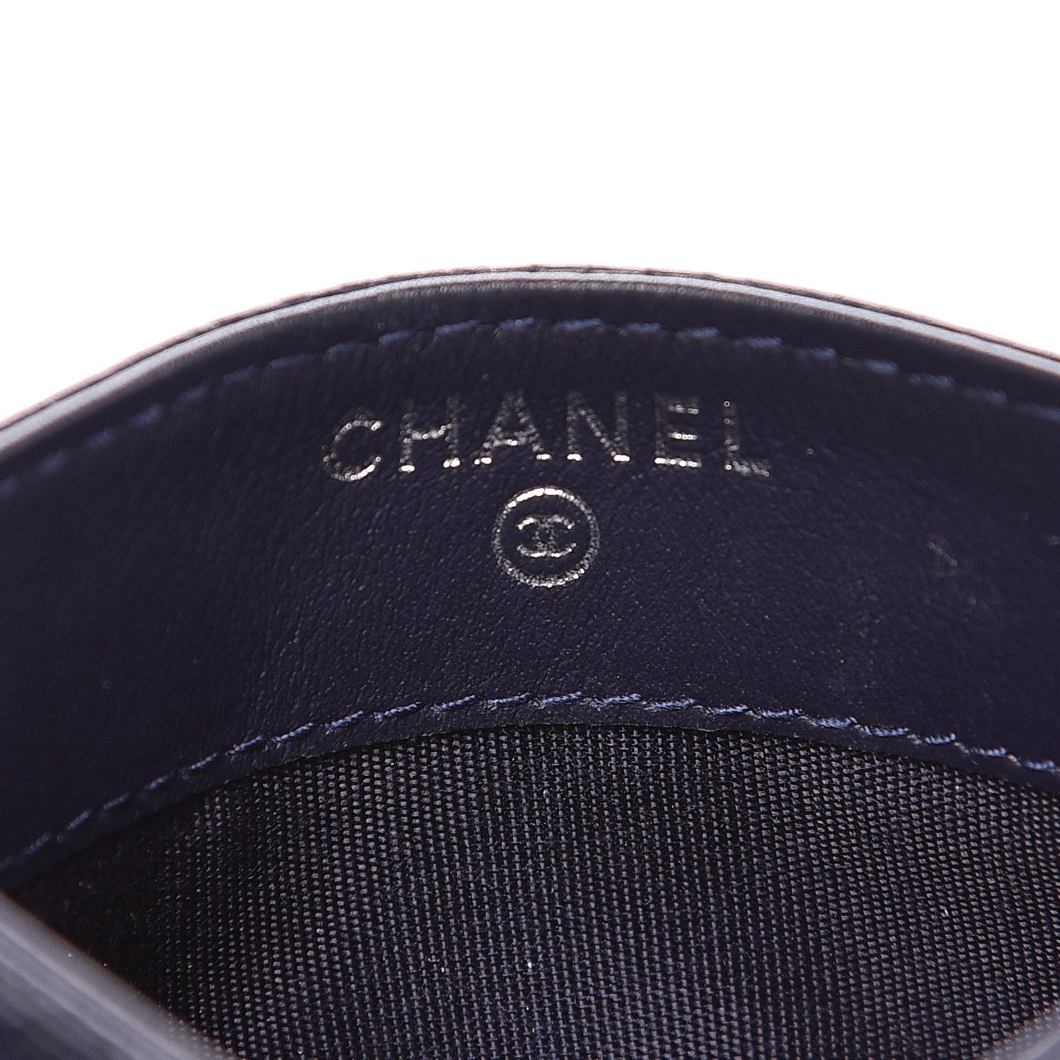 Chanel Caviar Quilted Diamond CC Card Holder Dark Navy 6 of 13