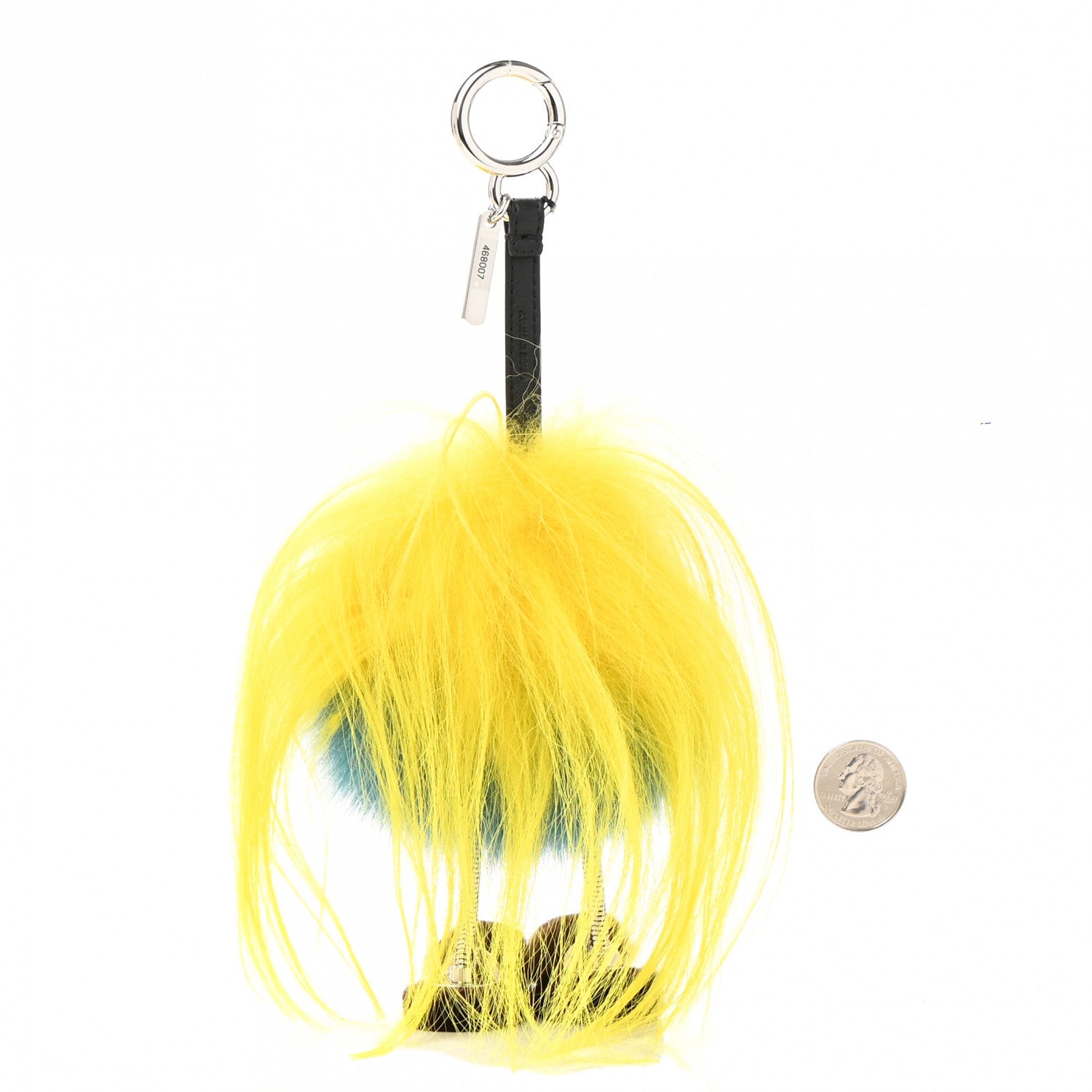Fendi Goat Mink Fox Fur Mum Wonders Bag Charm Yellow Water Multicolor 2 of 5