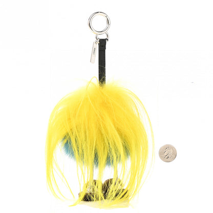 Fendi Goat Mink Fox Fur Mum Wonders Bag Charm Yellow Water Multicolor 2 of 5