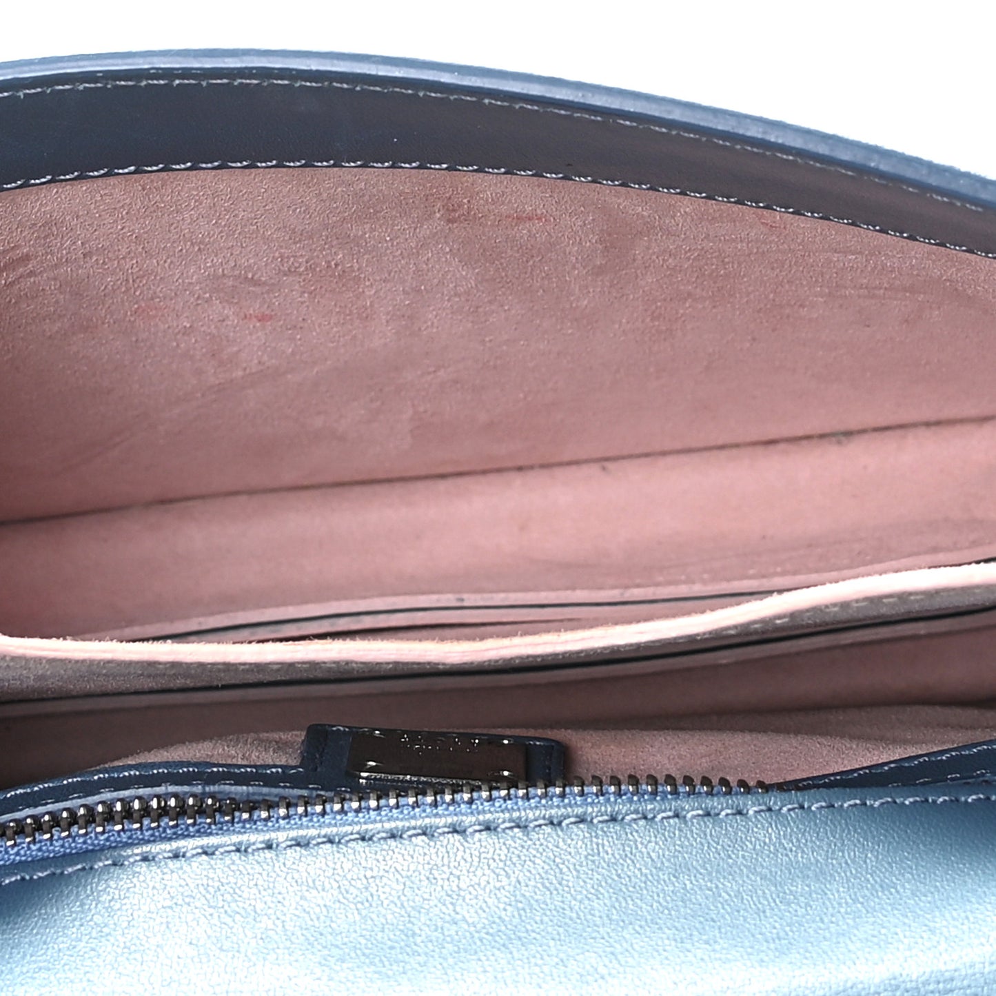 Suede Calfskin Trisha Small Shoulder Bag Blue