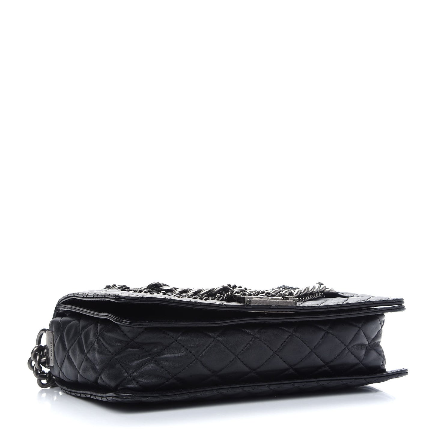 Calfskin Enchained New Medium Boy Flap Black