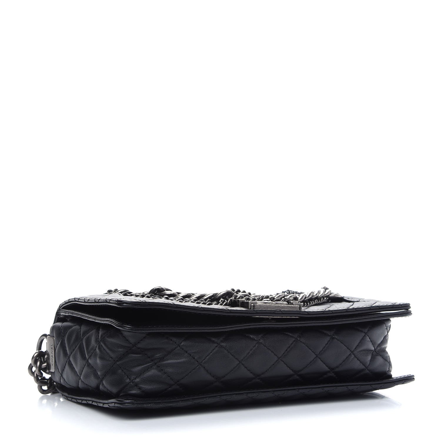 Chanel Calfskin Enchained New Medium Boy Flap Black 3 of 8