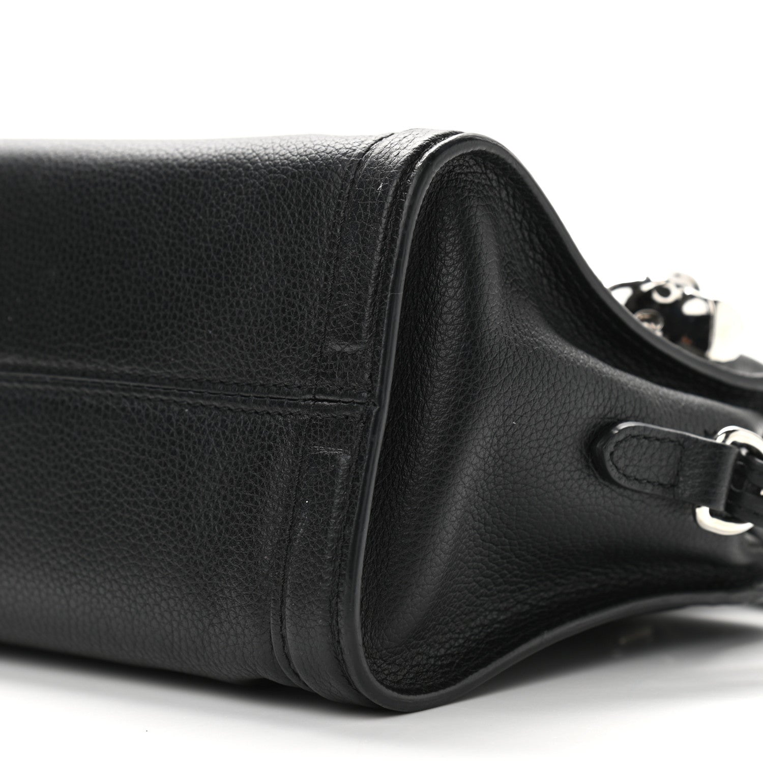Alexander McQueen Pebbled Calfskin Mini Skull Padlock Zip Around Tote Black 8 of 10