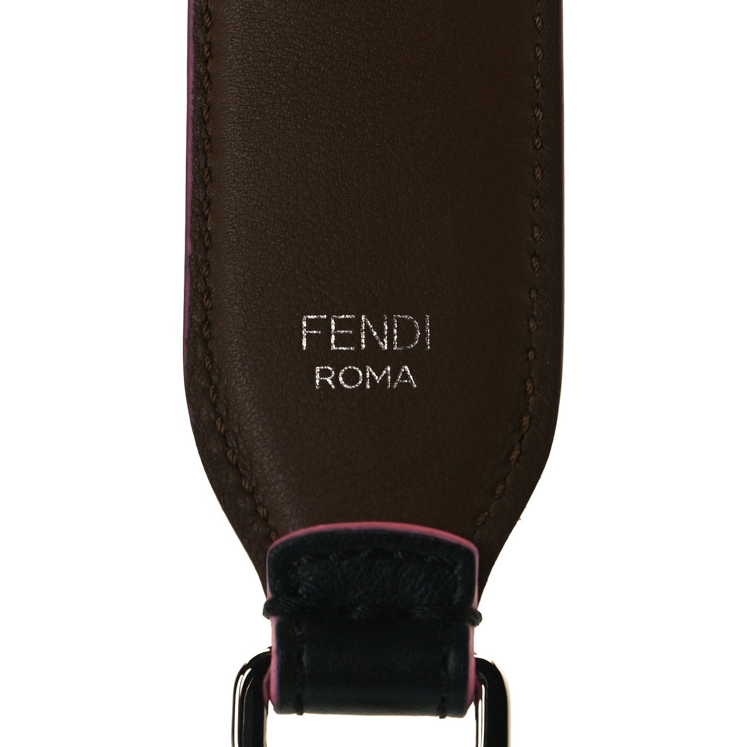 Fendi Vitello Dolce Plexiglass Bi-Color Studded Strap You Black Brownie Multicolor 4 of 5