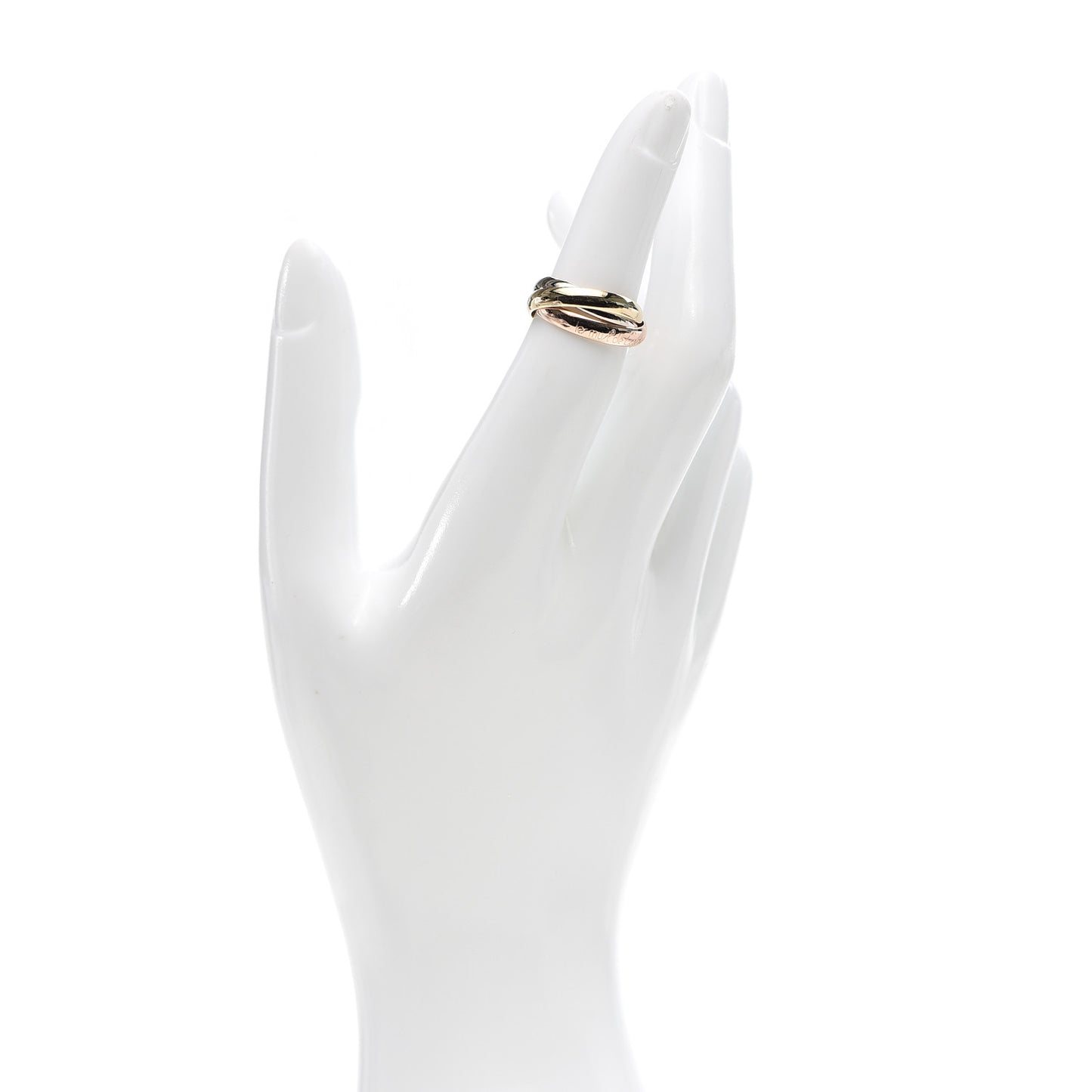 18K Pink Yellow White Gold Classic Les Must De Cartier Trinity Ring 49 4.75
