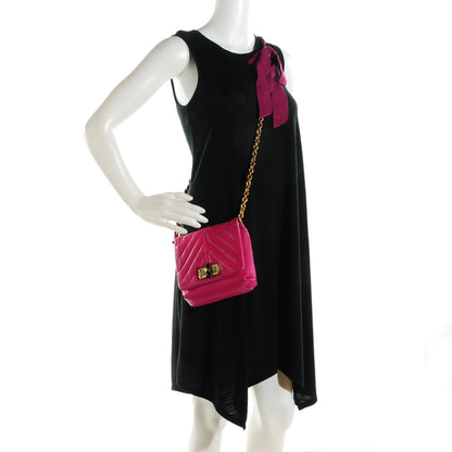 Lanvin Lambskin Quilted Mini Happy Pop Crossbody Fuchsia 2 of 8