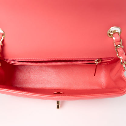 Chanel Lambskin Chevron Quilted Mini Rectangular Flap Pink 5 of 12