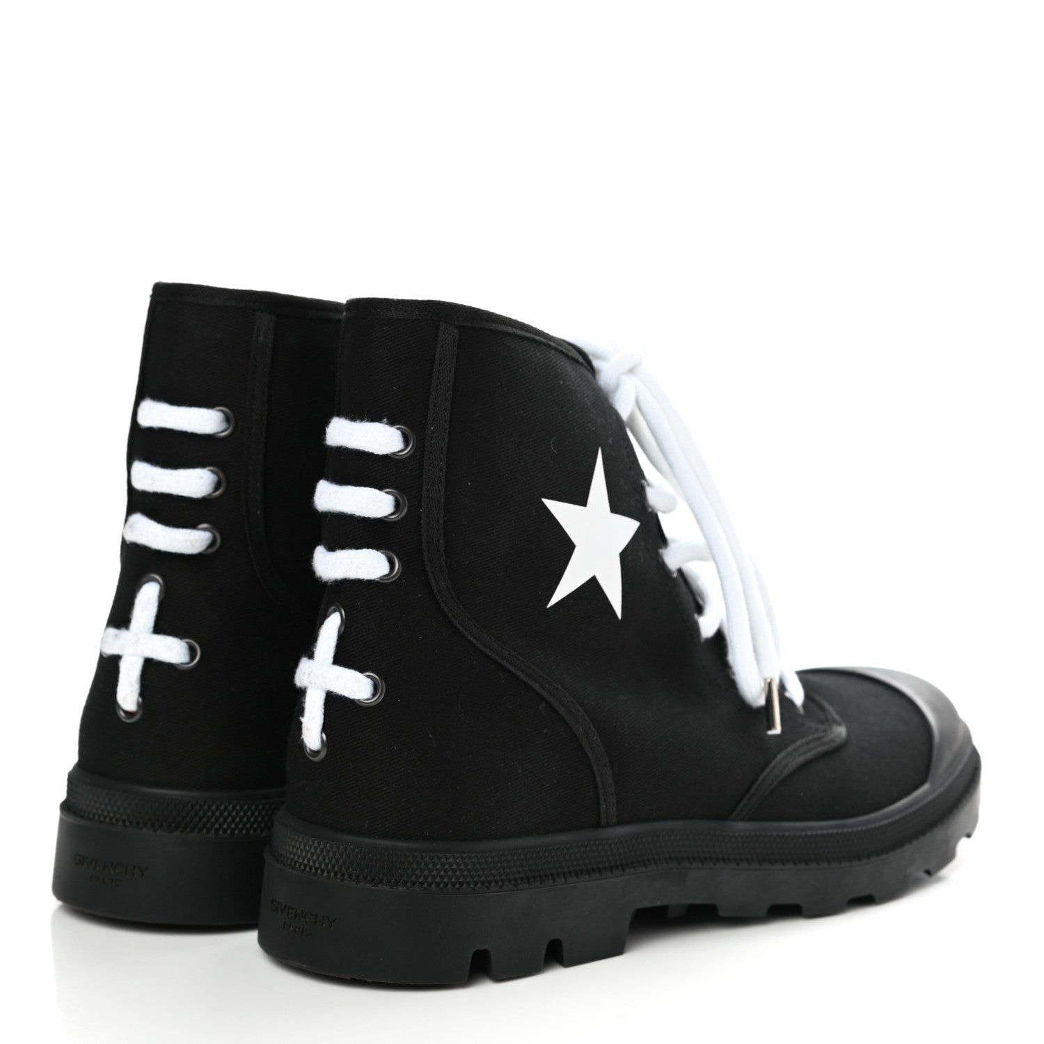 Givenchy Canvas Star Print High Top Sneakers 40 Black White 4 of 9