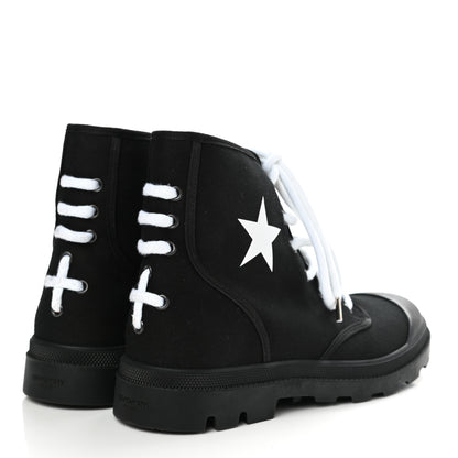 Givenchy Canvas Star Print High Top Sneakers 40 Black White 4 of 9