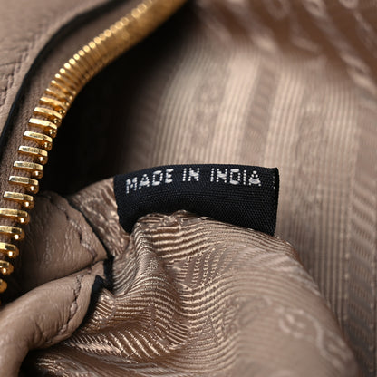 Prada Vitello Phenix Zippered Messenger Hobo Cammeo 7 of 13