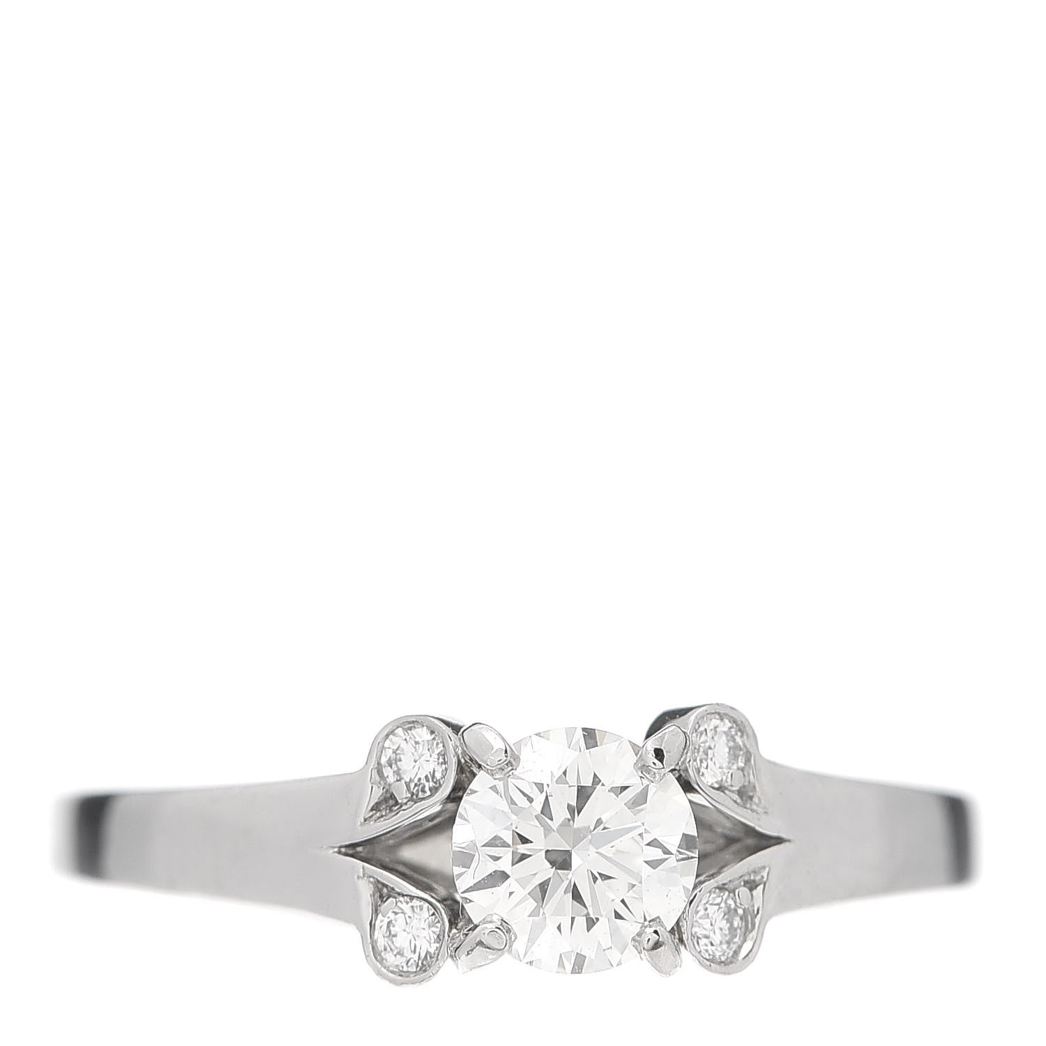 Cartier Platinum Diamond .35ct Ballerine Solitaire Engagement Ring 47 4 1 of 6