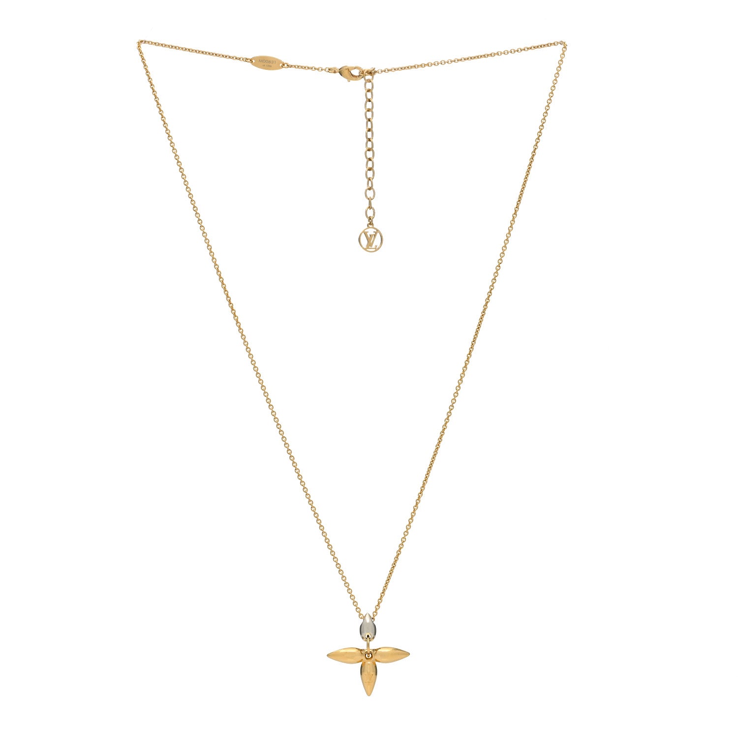 Louis Vuitton Louisette Necklace Silver Gold 3 of 5