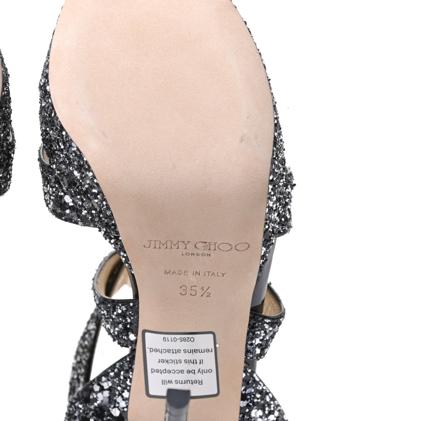 Coarse Glitter Fab Pumps 35.5 Silver
