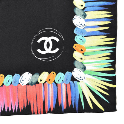 Chanel Silk CC Square Scarf Black 2 of 3