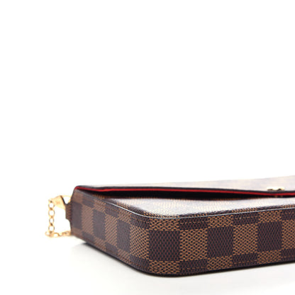 Louis Vuitton Damier Ebene Pochette Felicie Chain Wallet 10 of 12