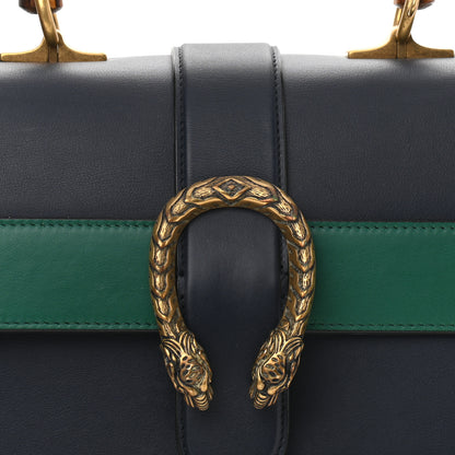 Gucci Moon Calfskin Bamboo Web Medium Dionysus Top Handle Bag Blue Emerald Hibiscus Red 9 of 12