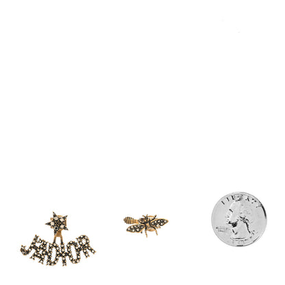 Christian Dior Metal Crystal J'adior Earrings Aged Gold 2 of 4