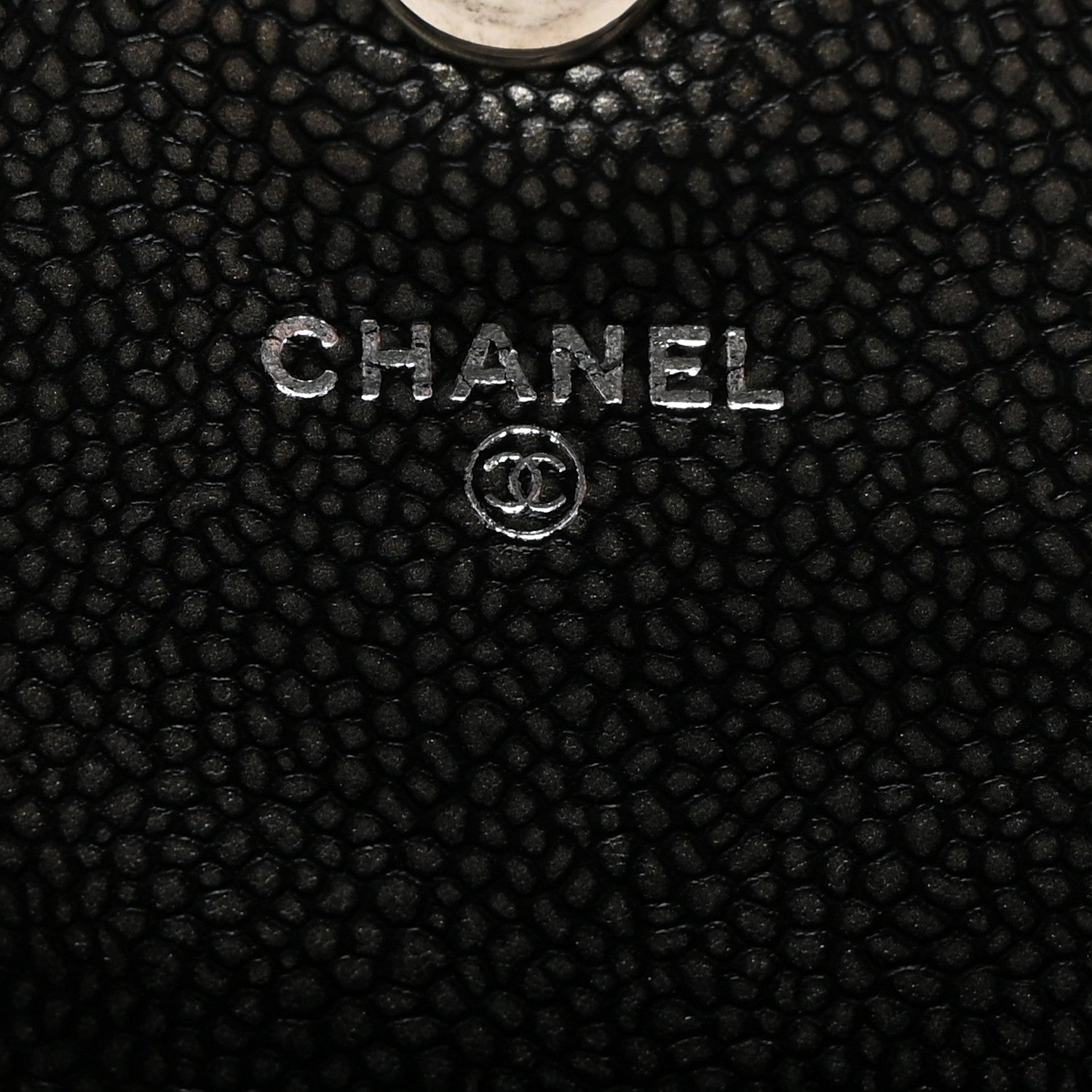 Chanel Metallic Caviar Half Moon Wallet On Chain WOC Dark Silver 8 of 11