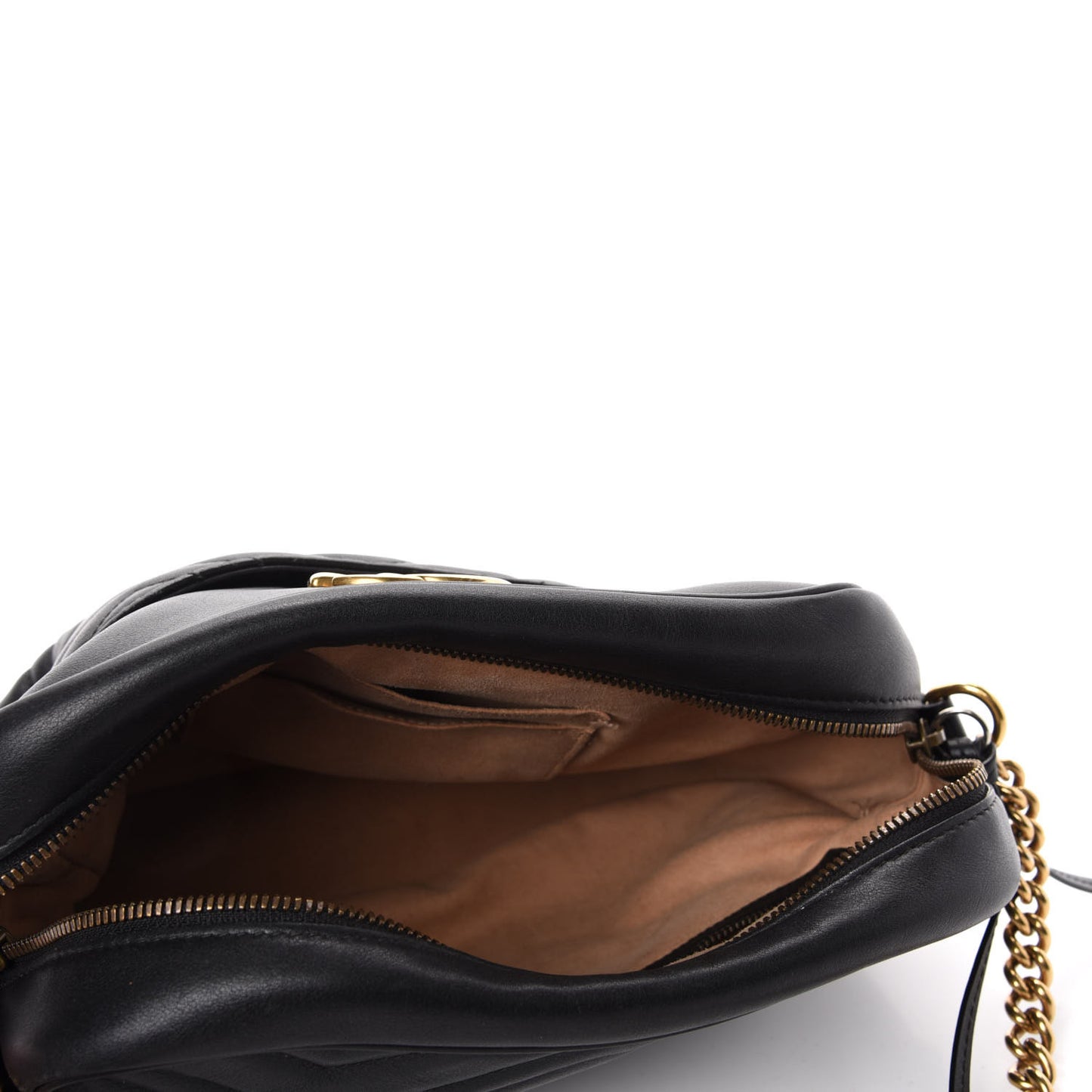 Calfskin Matelasse Medium GG Marmont Chain Shoulder Bag Black