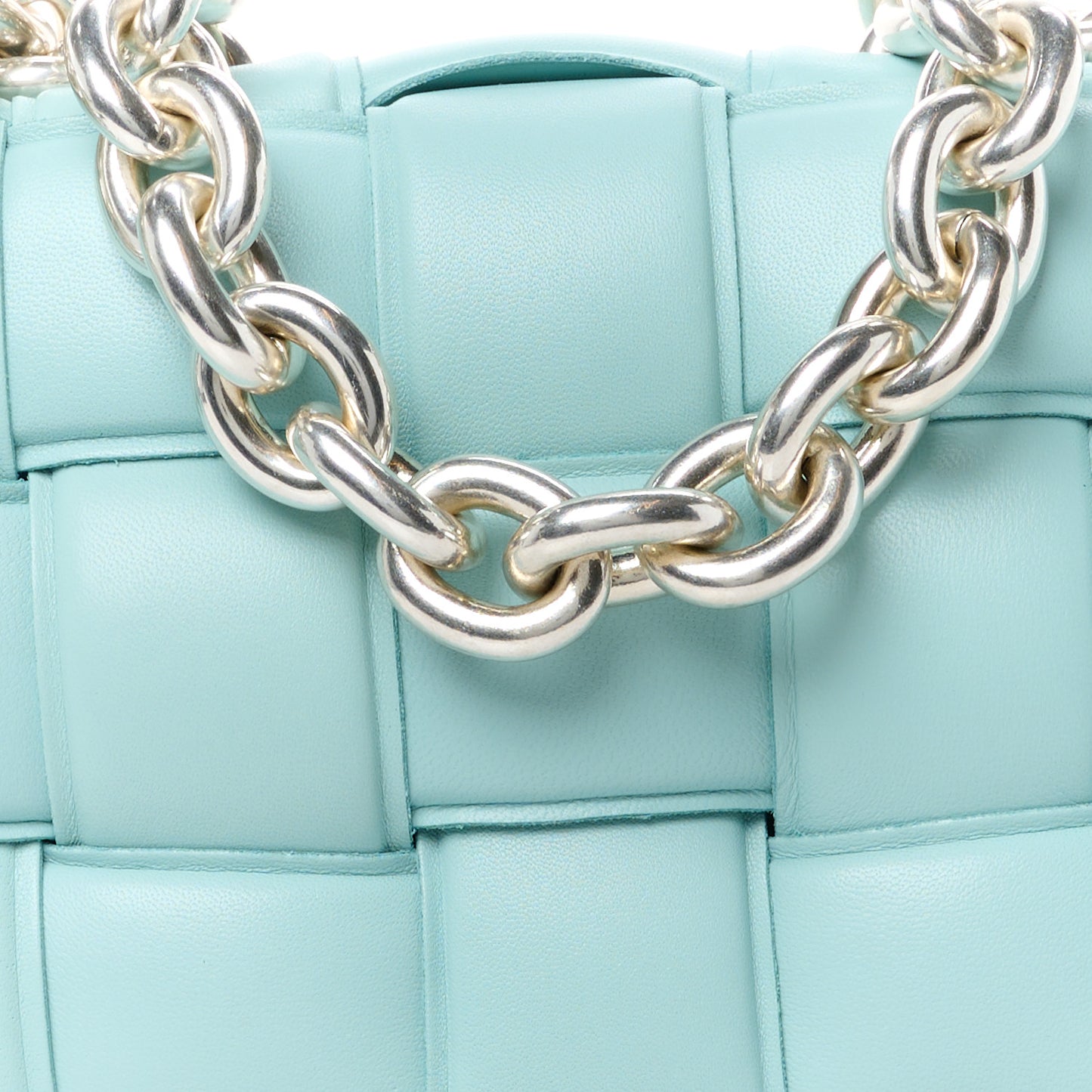 Lambskin Maxi Intreccio Padded Chain Cassette Crossbody Bag Spearmint