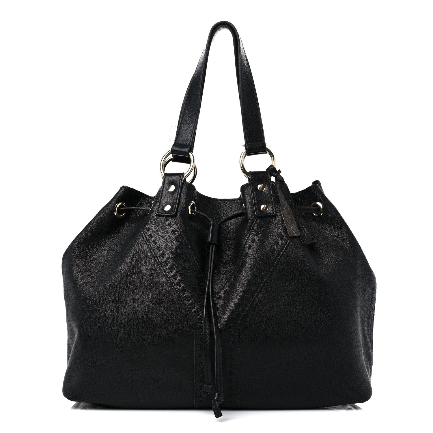 Saint Laurent Calfskin Reversible Double Sac Y Tote Black Gold 1 of 23