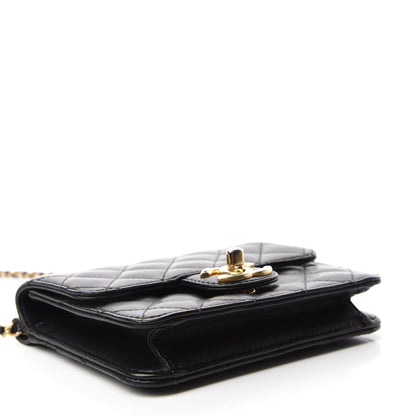 Chanel Lambskin Quilted Crossing Times Mini Flap Black 4 of 11