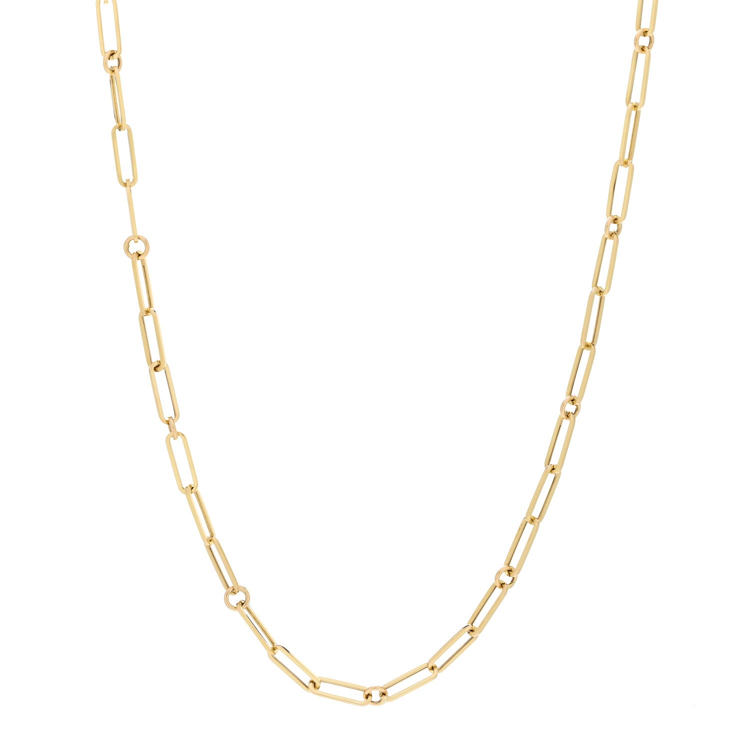 Roberto Coin 18K Yellow Gold Paper Clip Link Necklace 1 of 5