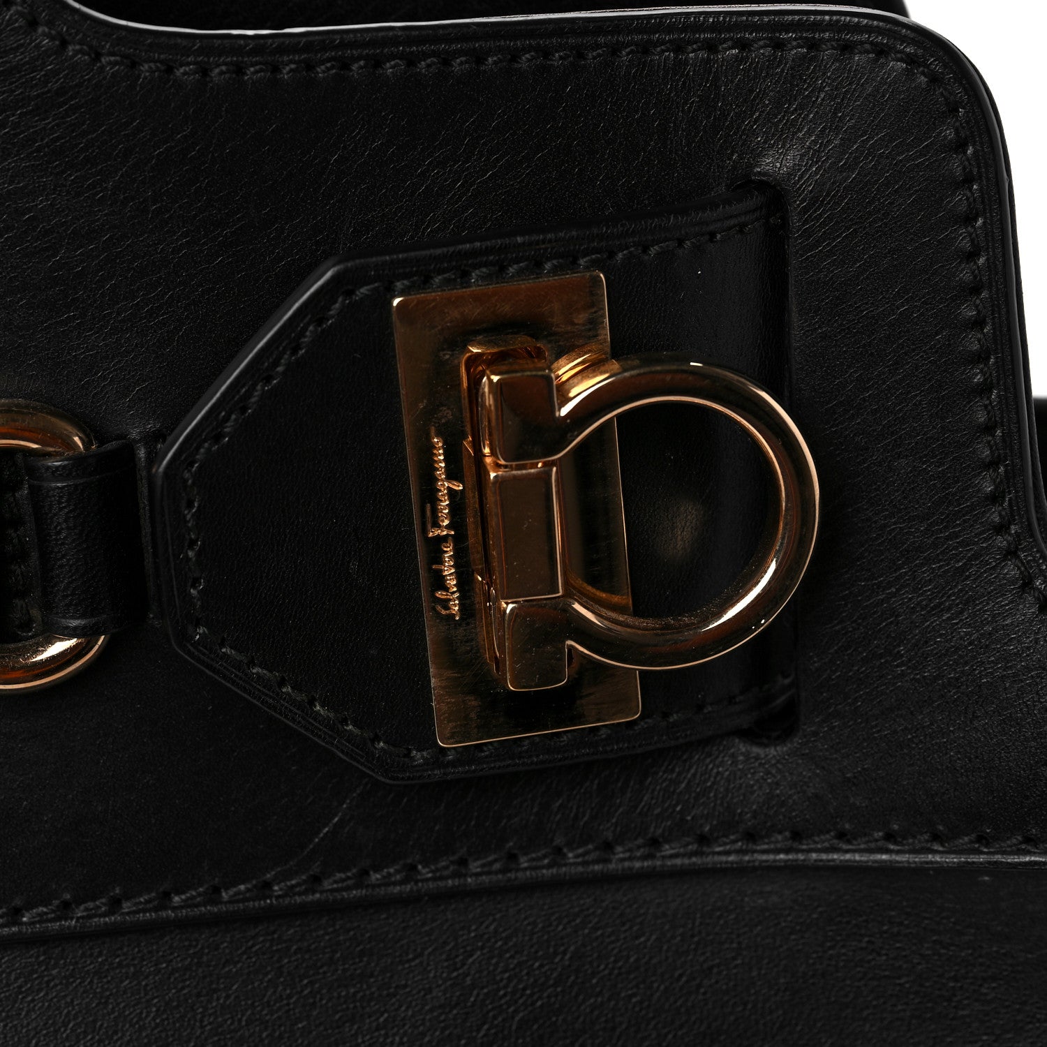 Salvatore Ferragamo Calfskin Wanda Tote Black 9 of 10