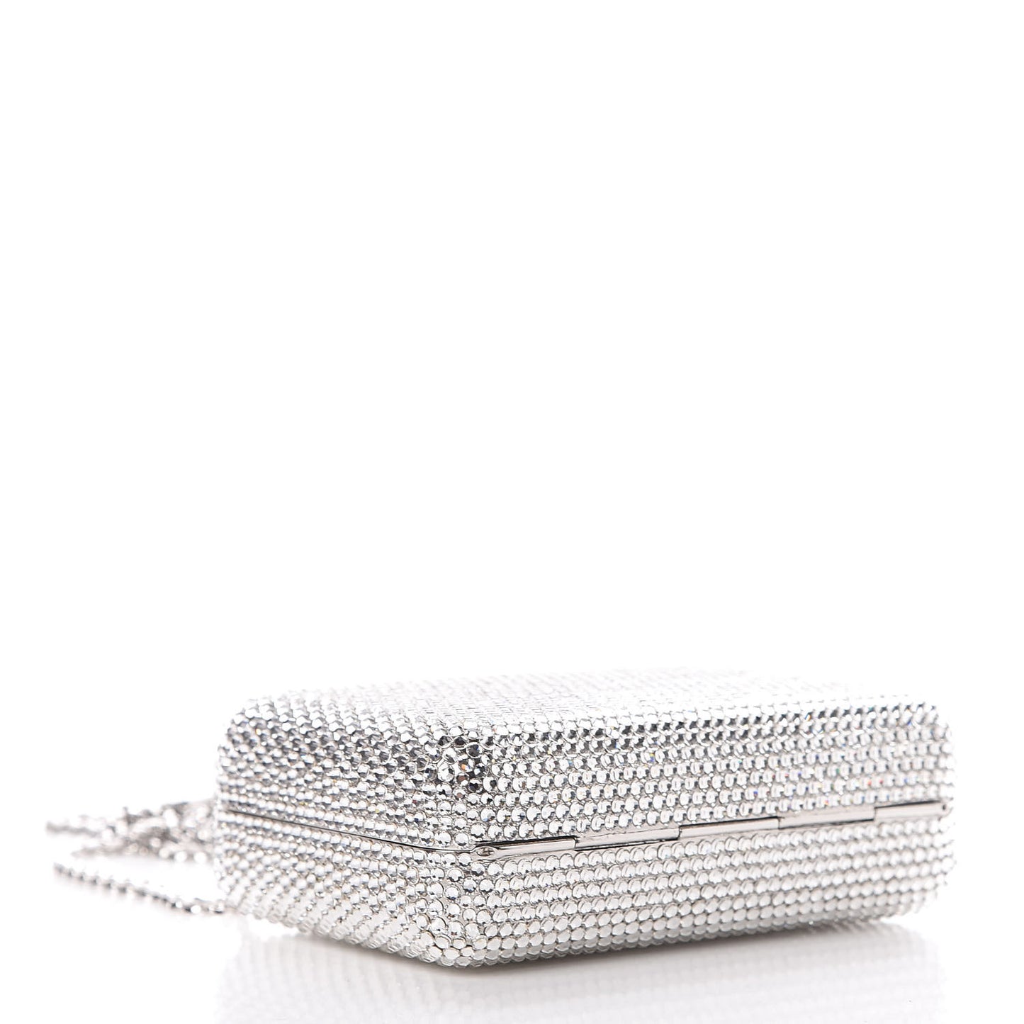 Crystal Minaudiere Clutch Silver