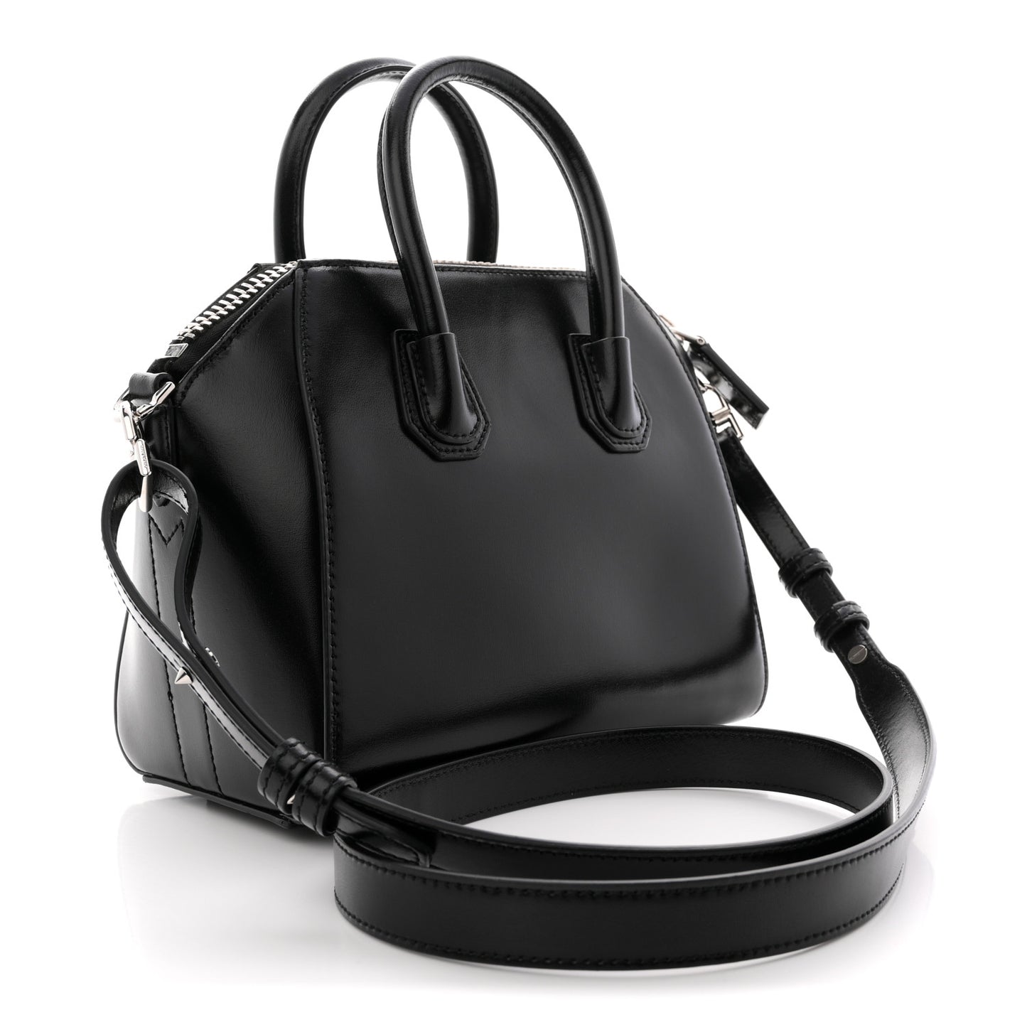 Shiny Lord Calfskin Mini Antigona Black
