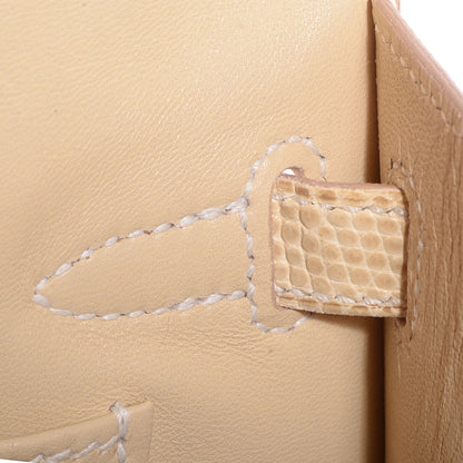 Hermes Lizard Kelly Pochette Clutch Beige 13 of 15