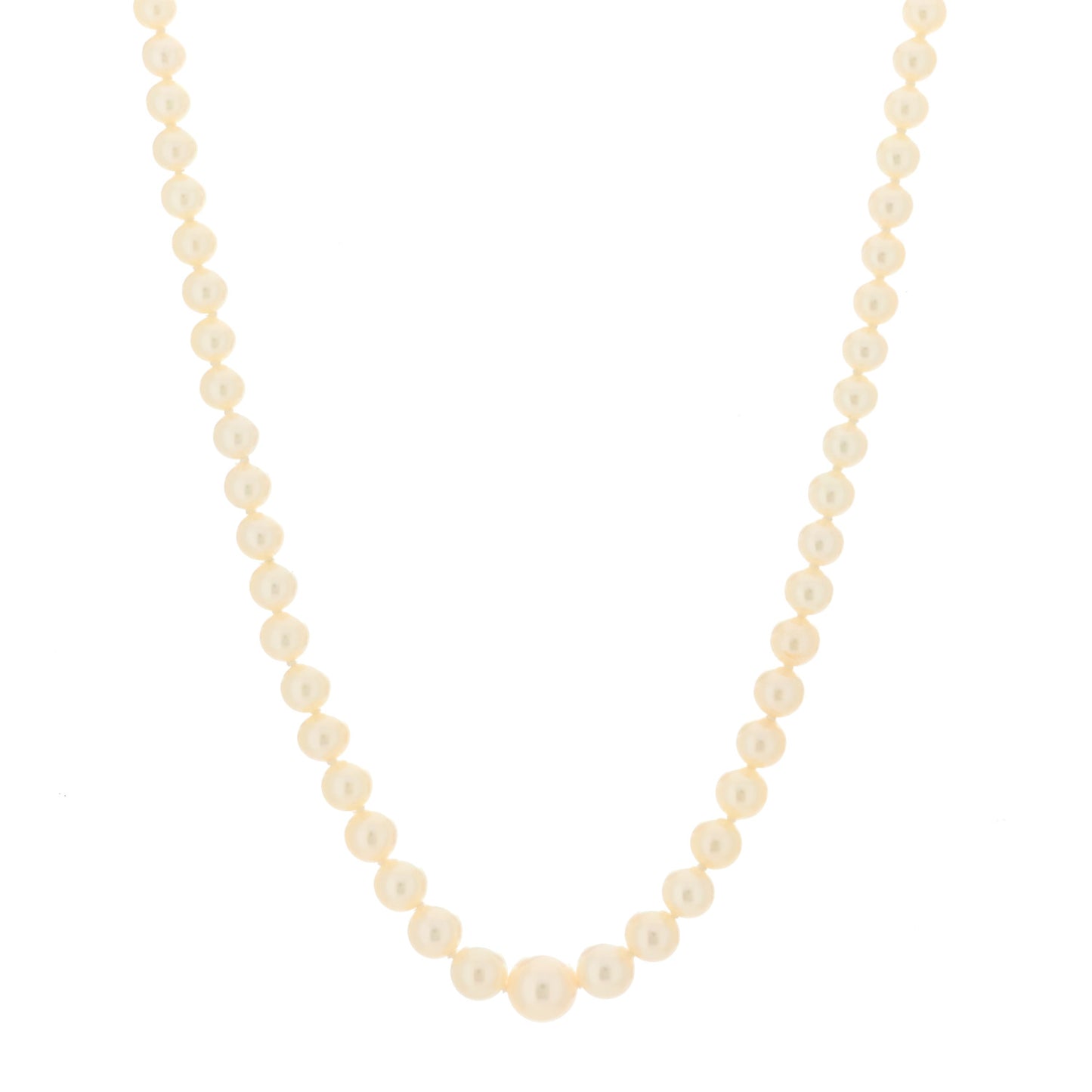 18K White Gold Akoya Pearl 3.5-7.5mm Graduated Strand Necklace