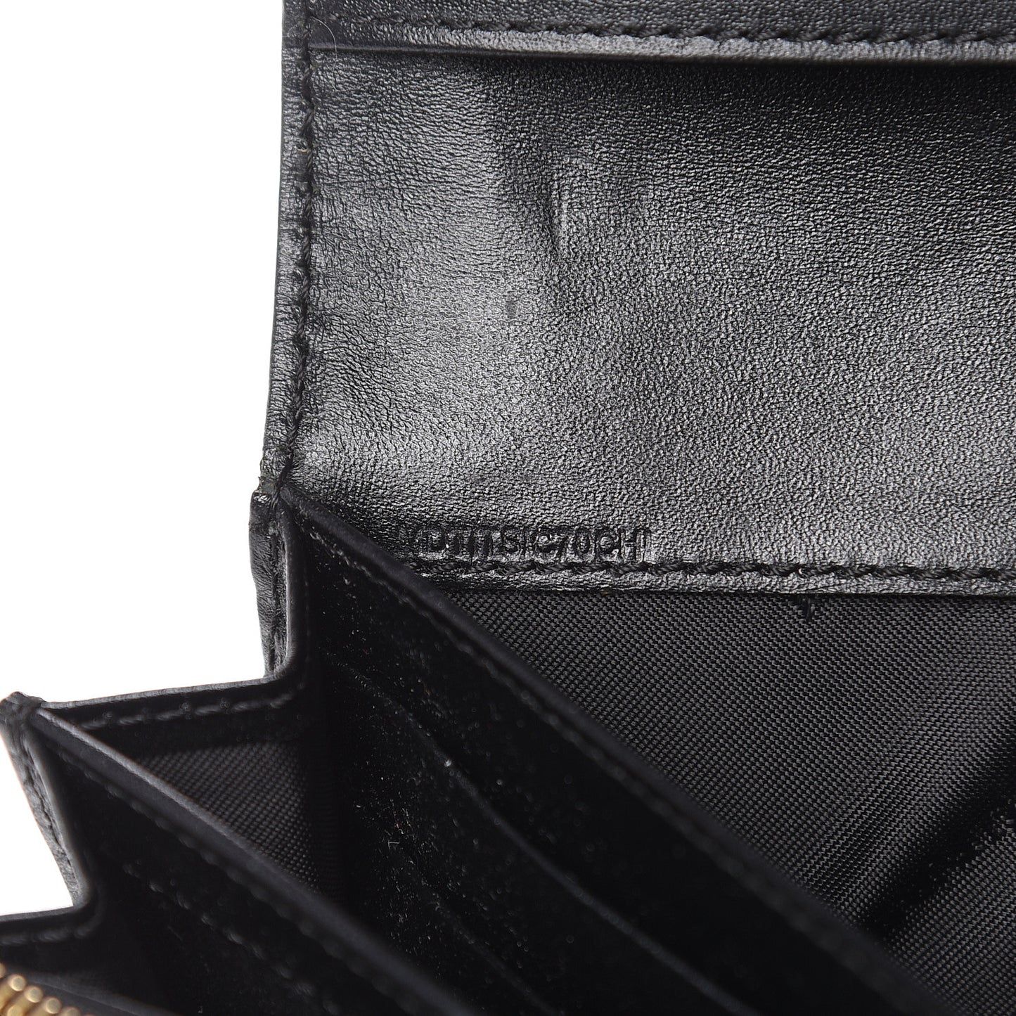 Signature Grain Calfskin Check Embossed Porter Continental Wallet Black