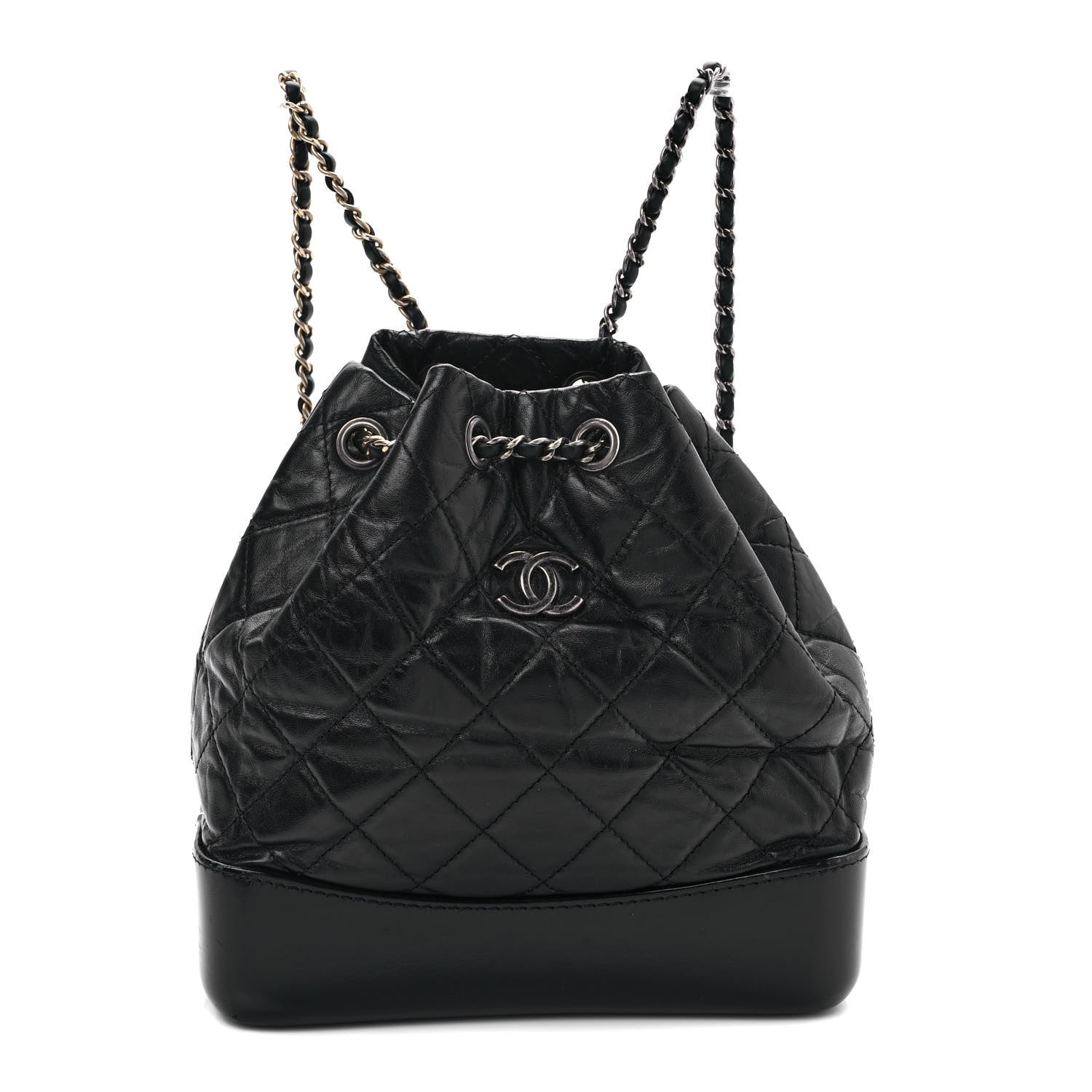 Chanel Aged Calfskin Quilted Small Gabrielle Backpack Black 1 of 9