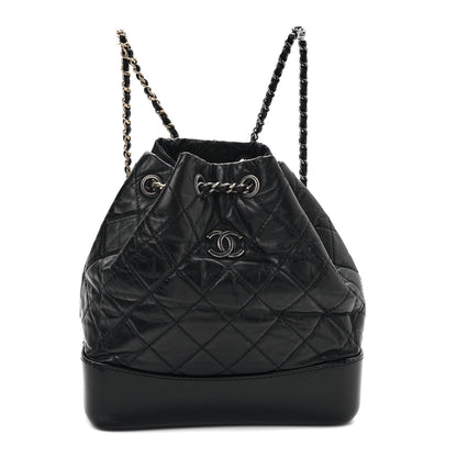 Chanel Aged Calfskin Quilted Small Gabrielle Backpack Black 1 of 9