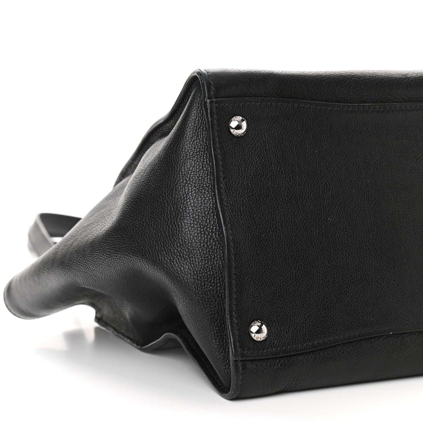 City Calf Medium Galleria Double Zip Tote Black