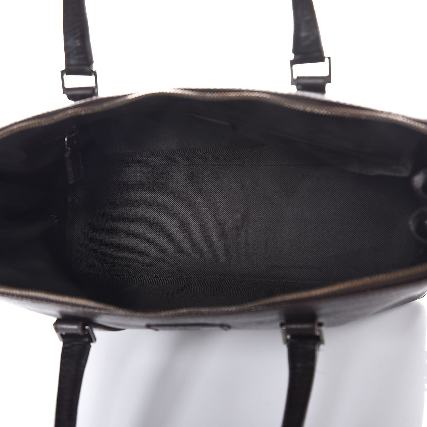 Textured Calfskin Shoulder Bag Dark Brown