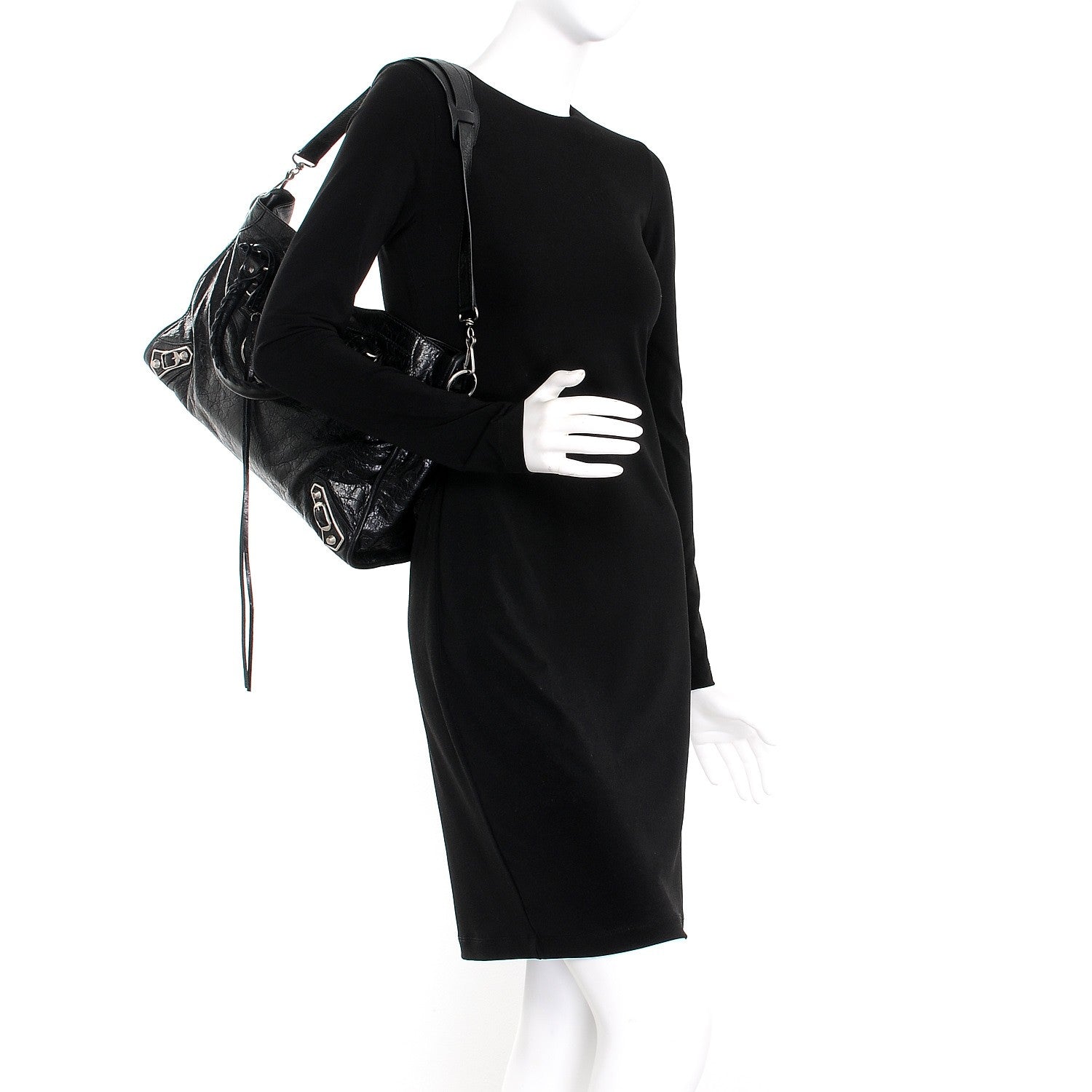 Balenciaga Agneau Silver Metallic Edge Hardware City Black 2 of 8