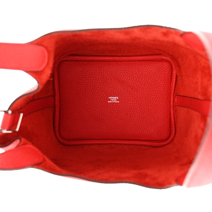 Hermes Taurillon Clemence Picotin Lock 18 PM Rouge De Coeur 5 of 11