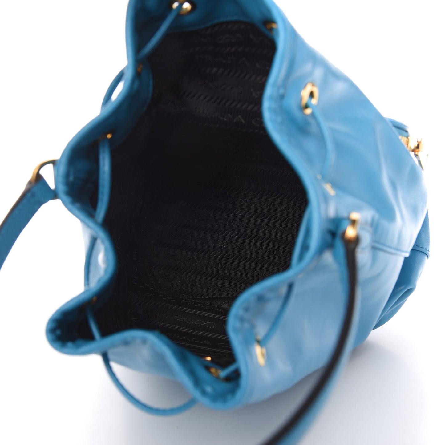 Light Calfskin Saffiano Mini Bucket Crossbody Bag Voyage