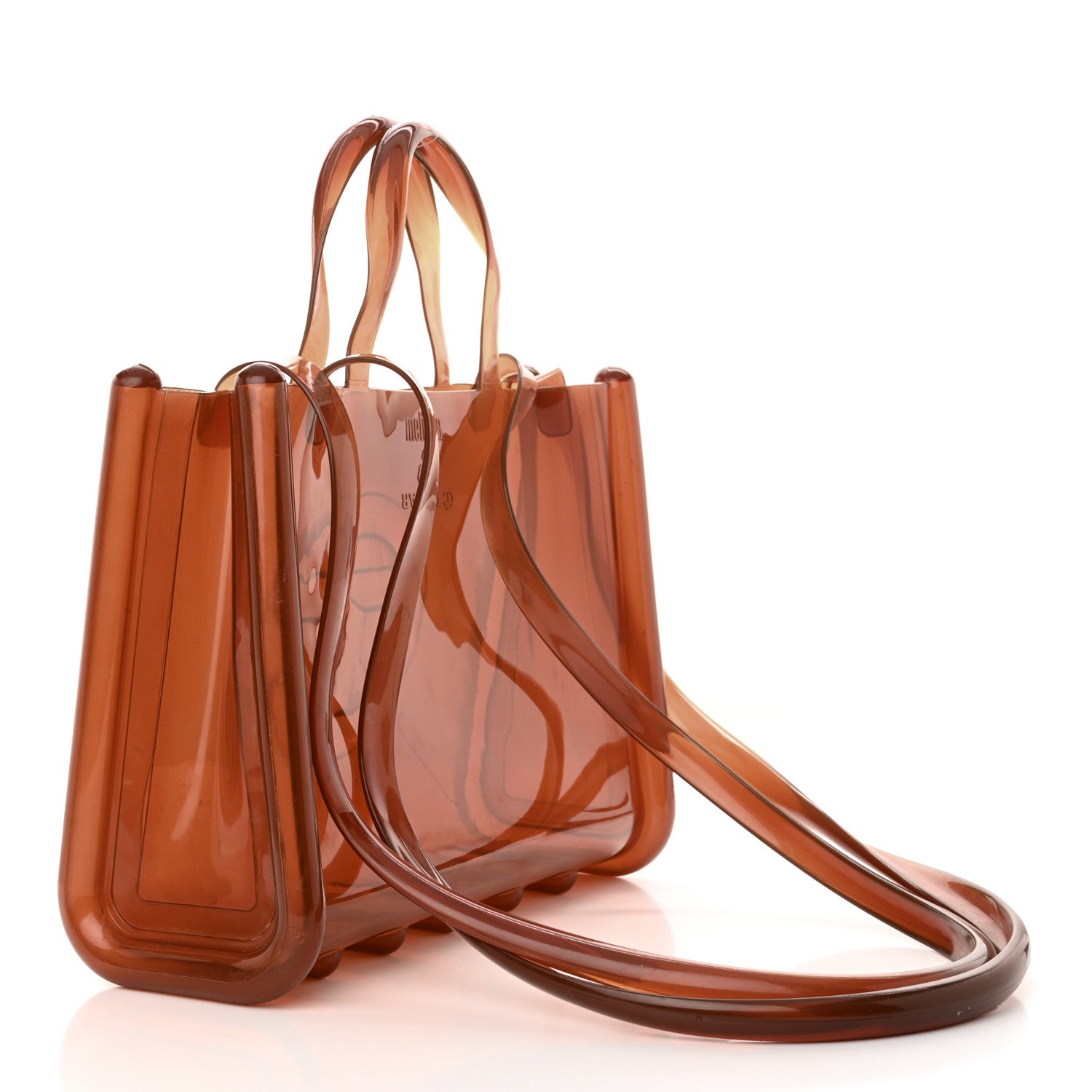 Telfar x MELISSA Jelly Medium Shopping Bag Clear Brown 3 of 11