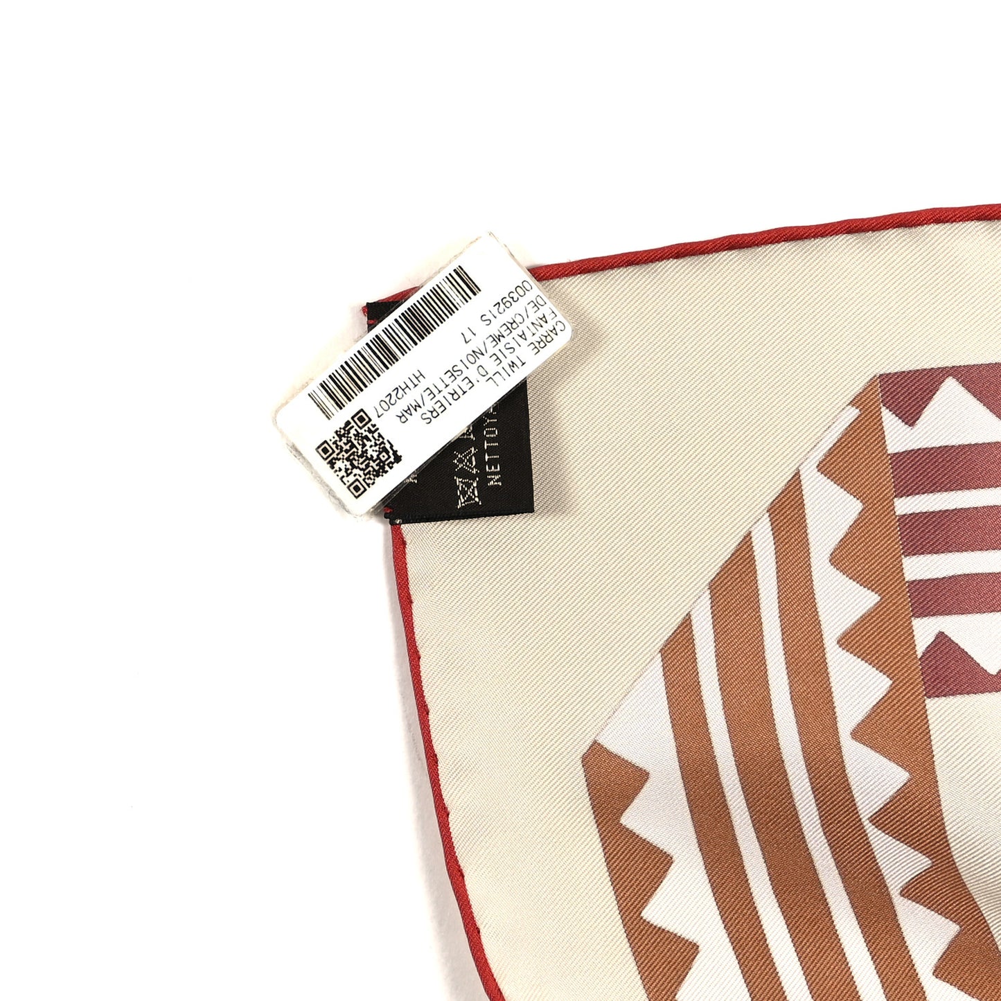 Silk Fantaisie D'etriers Scarf 90 Creme Noisette Marine